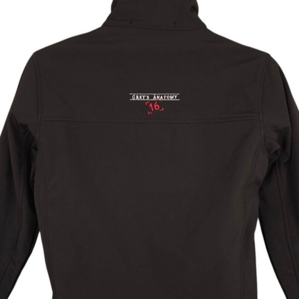 Greys Anatomy Crew Jacket Womens Size Small Black Season 16 TV Show Soft Shell